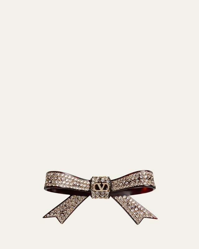 VLOGO Crystal Bow Barrette